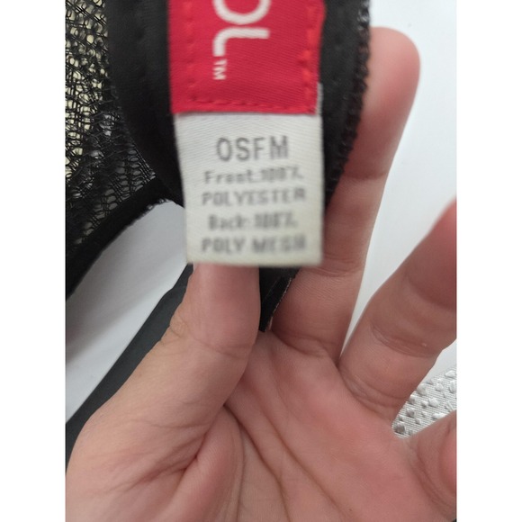 Del Sol Hat Cap Snap Back Black White Mesh Trucker Patch OSFM Polyester Mens - Picture 6 of 7